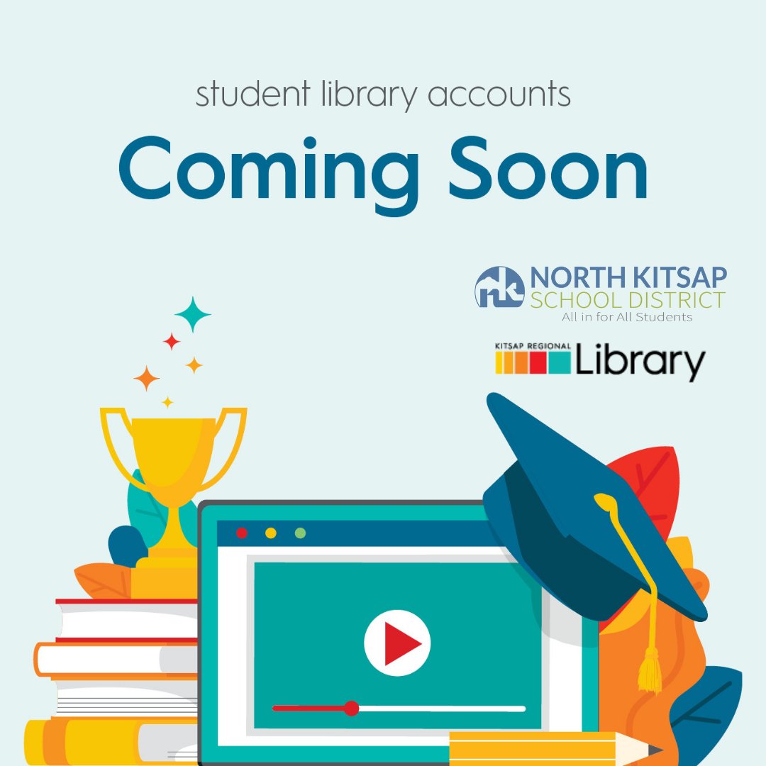 We are excited to share that we have formed a partnership that will provide all NKSD students with a free Kitsap Regional Library Student Account starting May 2, 2022. Visit nkschools.org/KRLProgram for more information. #WeAreNKSD #LibrariesRock