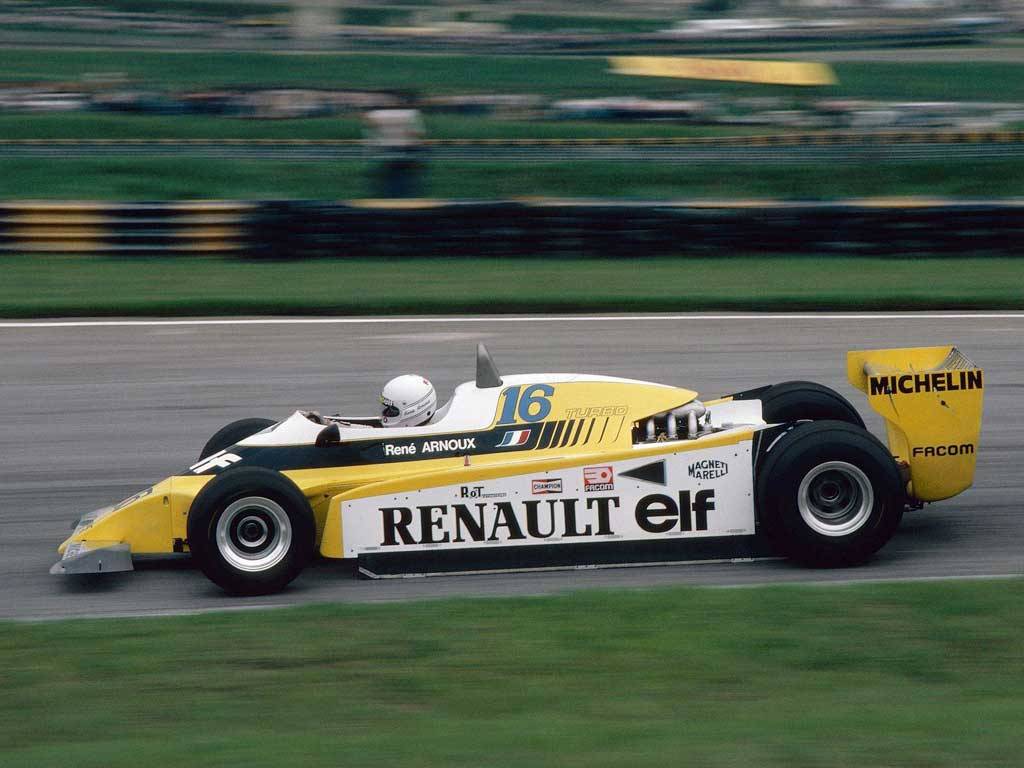 PrixRetro's tweet image. #F1 #historicf1 #Formula1 #retrogp #BrazilianGP 1980 Brazilian Grand Prix, Interlagos, Rene Arnoux (Renault RE20) qualified in 6th and after a great drive he crossed the line at the end of the race to finish with a podium finish in 1st position