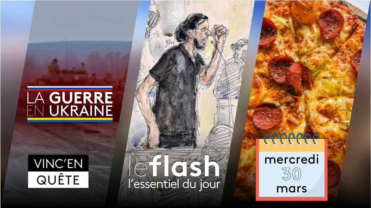 vincenquete's tweet photo. Que faut-il retenir de l’actu de ce mercredi 30 mars? Voici #LeFlash:
◆ La guerre en Ukraine, les dernières informations
◆ Abdeslam silencieux… mais bavare
◆ E.coli dans des pizzas
À découvrir dans ce #thread ⤵ https://t.co/3zt9QTCvYw