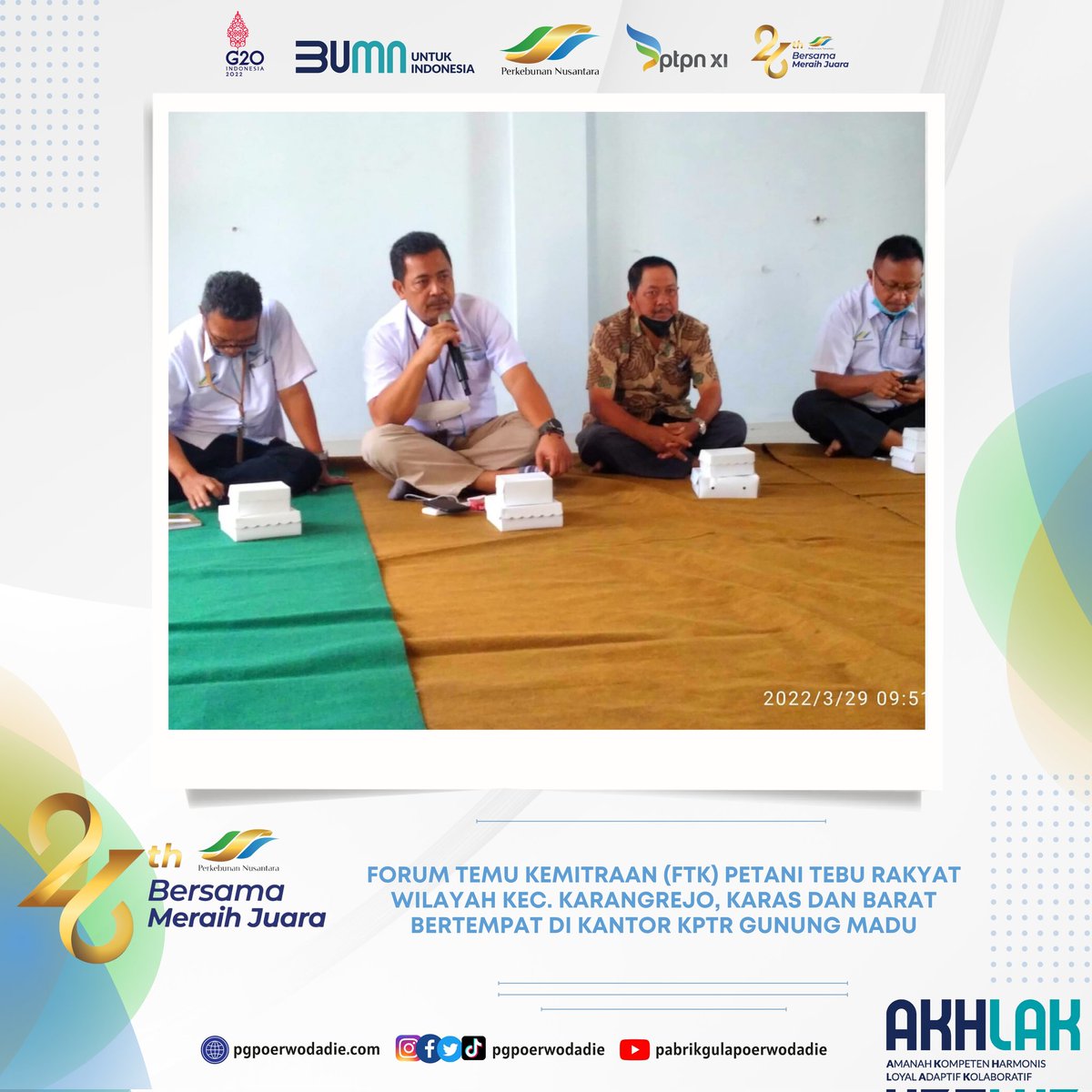 pgpoerwodadie's tweet photo. Assalamu'alaykum sahabat planters &amp; "rumangsa melu #handarbeni" @pgpoerwodadie

PG Poerwodadie Lakukan Kegiatan Forum Temu Kemitraan (FTK) Bersama Petani Tebu Rakyat Wilayah Kec. Karangrejo, Karas dan Barat 
#PortalPGPoerwodadie
#SukseskanGiling2022 https://t.co/ZOjBSEYC9e