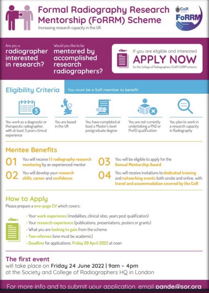 sonyia_mc's tweet photo. Great opportunity if you are interested in getting involved in research. Applications to become a FORRM mentee close on April 29th. https://t.co/7mKENYTYDR