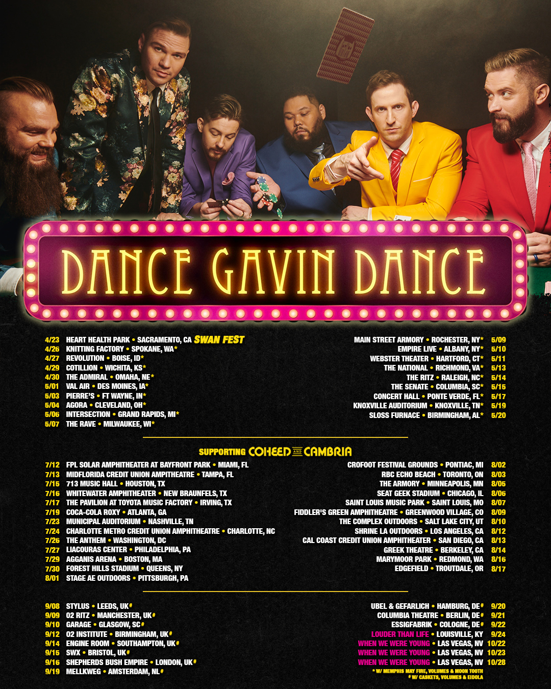 🎰🧃Dance Gavin Dance🍓 on Twitter "2022 tour dates 👍 Where will we be