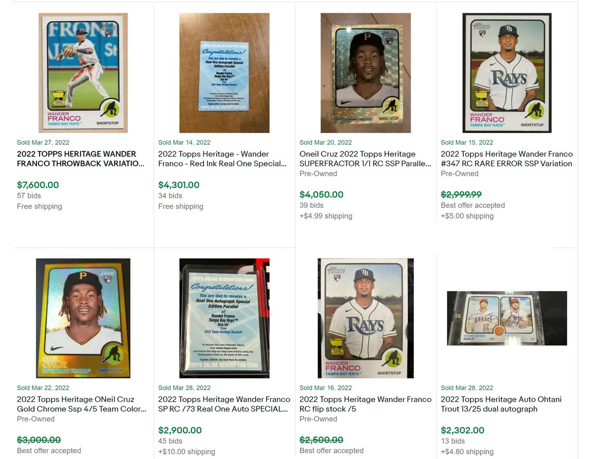 2022 Topps Heritage Baseball - Top 8 sales on eBay since release...

Wander Franco and O'Neil Cruz both appear on the list multiple times!

#Topps #ToppsHeritage #Heritage #Wander #WanderFranco #ONealCruz #WhoDdYouCollect #TheHobby #TradingCards #BaseballCards #Baseball #MLB