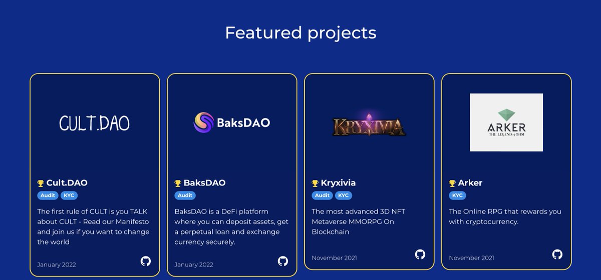 SolidProof_io's tweet photo. 📣GOLD STATUS📣

We work daily on our Website https://t.co/5oWV2QKrOA

We publish our best evaluated projects here:
@solidproof_news 

Marketing, Audit and Kyc by https://t.co/xNzaV93E3y

@wearecultdao @BaksDao @kryxivia @ArkerCommunity @vEmpireDDAO @CryptoAdventure @avnrich https://t.co/h0ttHyejAJ