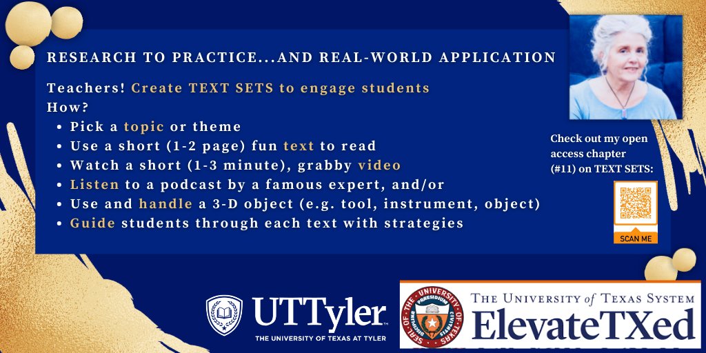 CEP UTTyler (@uttylercep) on Twitter photo Check out this helpful infographic on how to create text sets to utilize in the classroom!
Thank you, Dr. Consalvo, for your work on this!
<a href="/annaconsalvo1/">anna consalvo</a>
<a href="/ElevateTXEd/">ElevateTXEd</a>
<a href="/christinelkent/">Christine Kent</a>
<a href="/wrose001/">Weston Rose</a> Check out this helpful infographic on how to create text sets to utilize in the classroom!
Thank you, Dr. Consalvo, for your work on this!
<a href="/annaconsalvo1/">anna consalvo</a>
<a href="/ElevateTXEd/">ElevateTXEd</a>
<a href="/christinelkent/">Christine Kent</a>
<a href="/wrose001/">Weston Rose</a>
