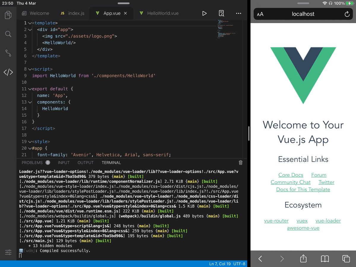 kenchungl's tweet image. Wanting a mobile VS Code, I&apos;ve been building a code editor for iPad for a while. It&apos;s open source, runs Python, Node.js, C and other languages locally with a terminal. @thebaselab 
github.com/thebaselab/cod…