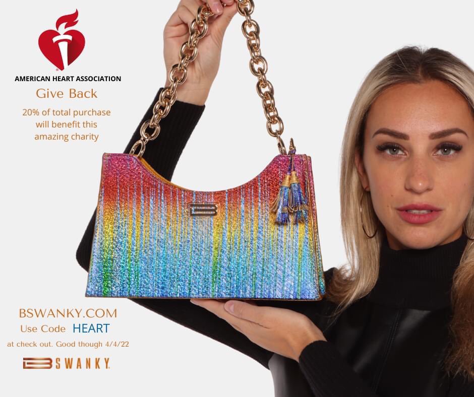 BSWANKY's tweet photo. Give With All Your Heart ♥️ 
https://t.co/YuWm4767cR
Thru April 4 BSWANKY will give back 20% of your total purchase to the American Heart Association. Use code HEART at checkout.
#americanheartassociation #love #heart #Airdrops #art #beauty #Colors #design #purple #Python #luxury https://t.co/gCYpZzTTVd
