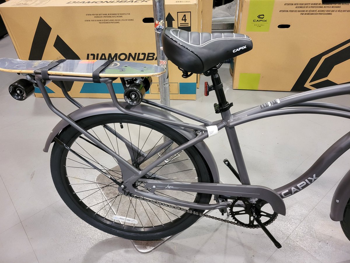 Retrobcalgary's tweet photo. How to make a bike even cooler , capix canada  , ill buy the bike just to get the cool board . https://t.co/UAGaFFRoHJ