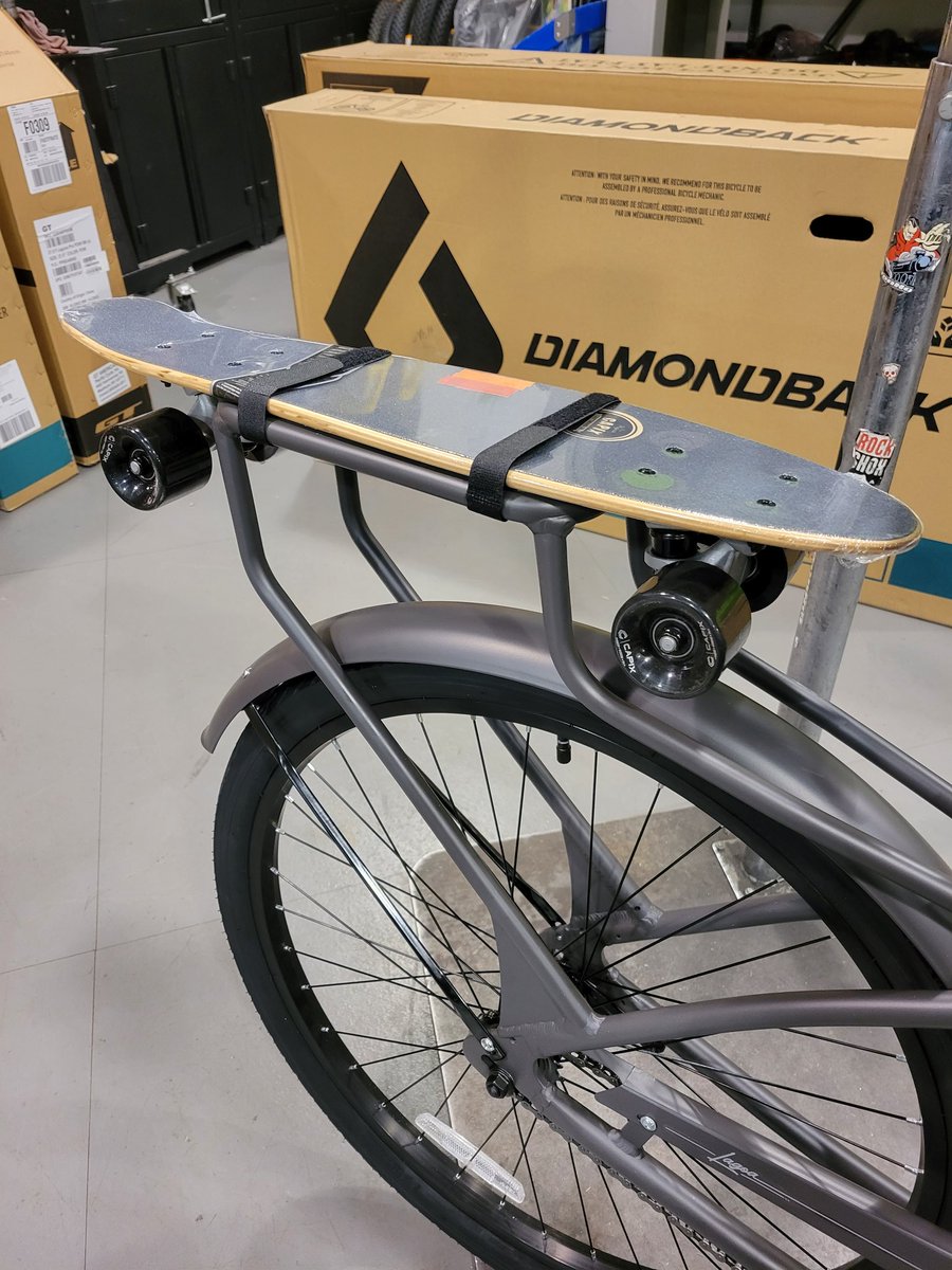 Retrobcalgary's tweet photo. How to make a bike even cooler , capix canada  , ill buy the bike just to get the cool board . https://t.co/UAGaFFRoHJ