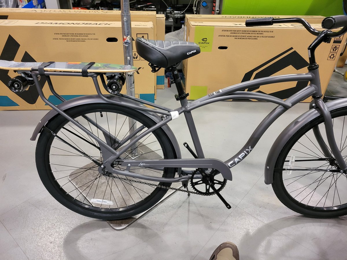 Retrobcalgary's tweet photo. How to make a bike even cooler , capix canada  , ill buy the bike just to get the cool board . https://t.co/UAGaFFRoHJ