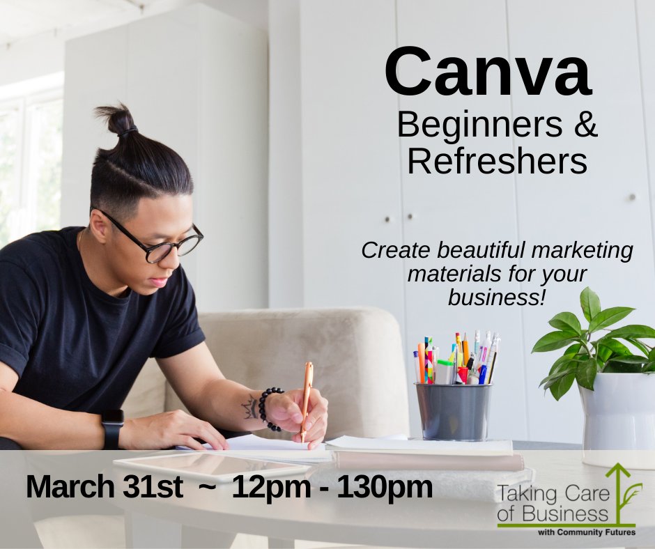 Comm_FuturesAC's tweet image. Canva is a free graphic design program that allows you to create beautiful, professional marketing materials. Join a live walkthrough, ask your questions and get answers in real-time! 
Register: takingcareofbusiness.biz
#CFisTakingCareOfBusiness #CommunityFutures BC