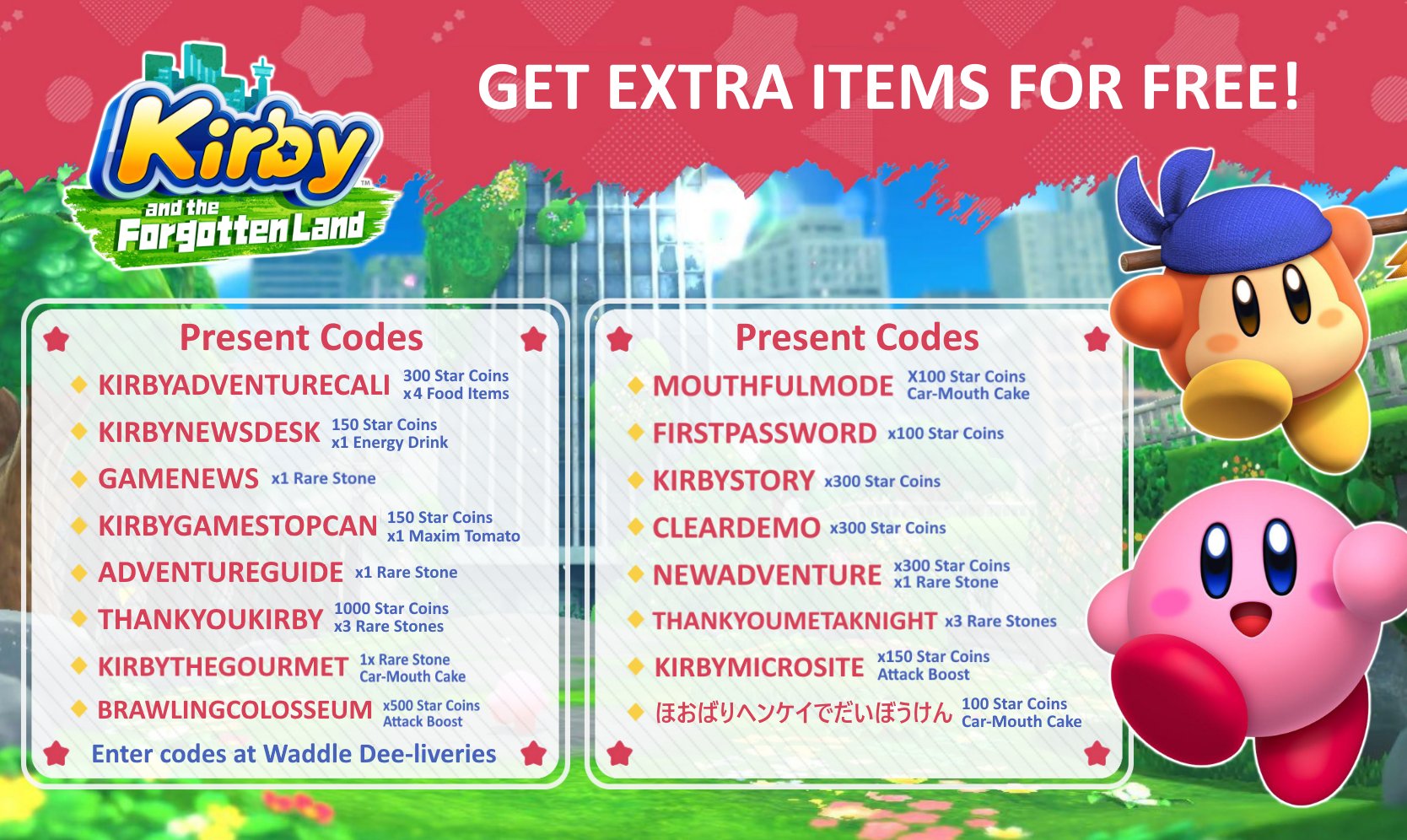 All present codes in Kirby and the Forgotten Land - Dot Esports