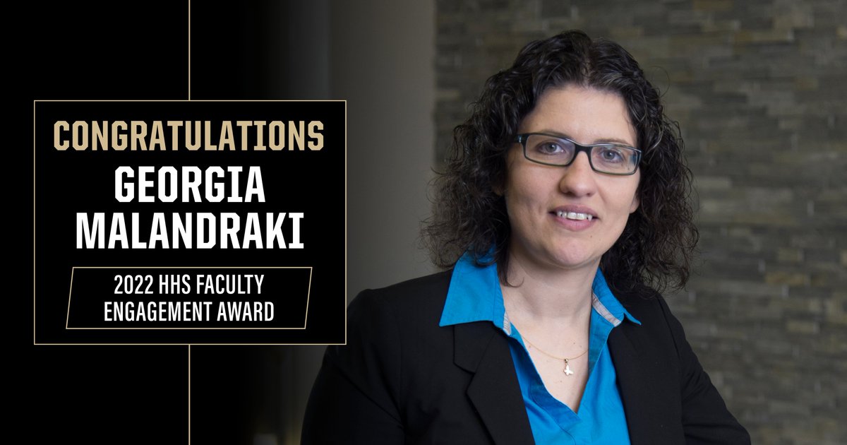 Congratulations to Associate Professor @DrMalandraki on receiving the 2022 @PurdueHHS Faculty Engagement Award!
#PurdueSLHS #PurdueHHS #MyGiantLeap @IEaTLab