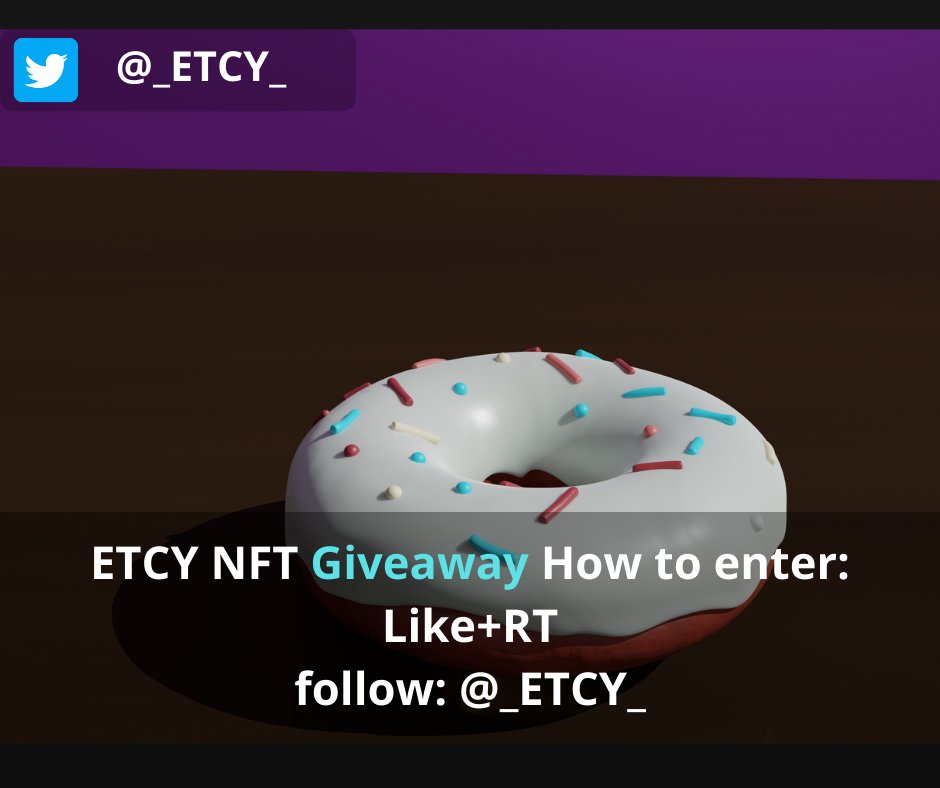 _ETCY_'s tweet photo. ETCY #NFT Giveaway
To Enter:
1️⃣ Like + RT
2️⃣ Follow
@_ETCY_
See if you get lucky!
#NFT #NFTs #NFTdrop #NFTartwork #ETCY https://t.co/SimBNyJYzf