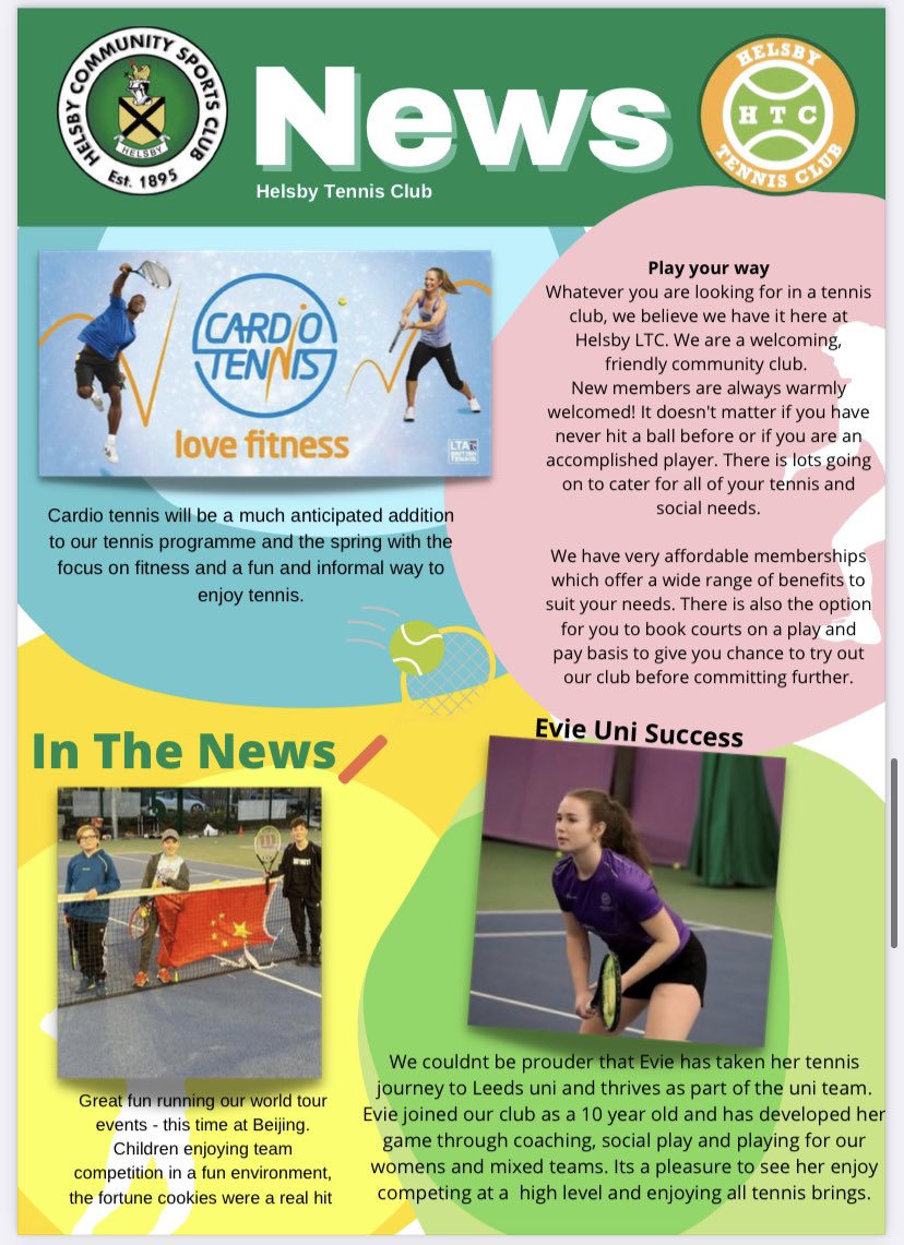 Helsby Tennis (@helsbytennis) on Twitter photo Are you looking to learn a new sport? Pick up an old one? Or maybe you’re interested in joining the Easter Party on 16th April?
Well take a look at the <a href="/HelsbySports/">Helsby Sports Club</a> monthly newsletter to see all the opportunities available to you
mcusercontent.com/30aba2ff6d0cf9… Are you looking to learn a new sport? Pick up an old one? Or maybe you’re interested in joining the Easter Party on 16th April?
Well take a look at the <a href="/HelsbySports/">Helsby Sports Club</a> monthly newsletter to see all the opportunities available to you
mcusercontent.com/30aba2ff6d0cf9…