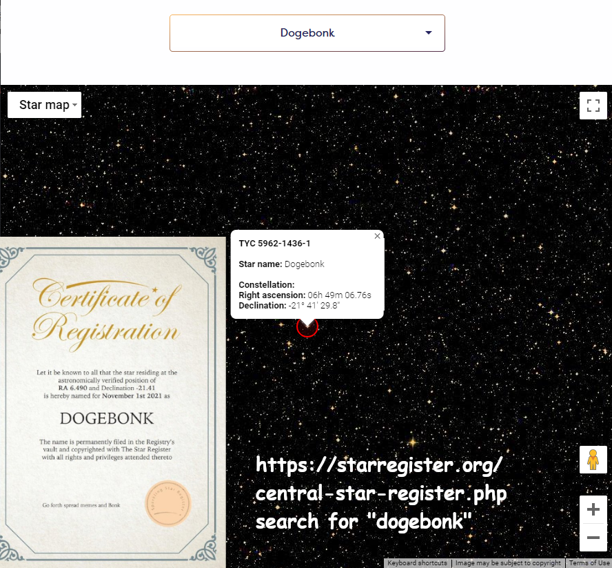 <a href="/BodaToken/">BODA</a> #DOGEBONK has a literal star named after it.
#DOBO has a literal community of crazy memesters keeping it running like a crazed naked mad-man running through the streets of Web3. $DOBO is an analytics coin, check coingecko.