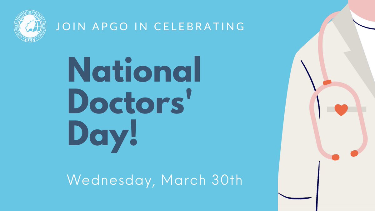 Today is #NationalDoctorsDay, and we would like to take this opportunity to share our appreciation for everything you do for your patients, for your students, for ob-gyn medical education, and for this organization. From all of us at APGO, thank you!