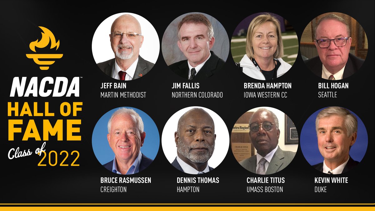 NACDA's tweet photo. Congratulations to our newest Hall of Fame inductees! We are looking forward to honoring this impressive group of ADs at #NACDA22 ✨
📰: https://t.co/MZseAX6LFl https://t.co/gyDJKhsdJE