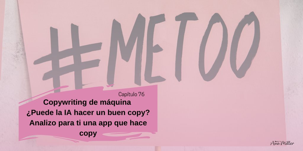 anamillercopy's tweet photo. ¿Funciona el #copywriting de máquina? He analizado una app que hace todo tipo de copys con AI y te cuento en mi #podcast, #ElProgramadeAnaMiller, y #YouTube, los pros y contras que le veo. Y también te doy mi opinión más personal 😎
Escúchalo aquí 👉 https://t.co/OEE09VRRfW https://t.co/SS8oq0g7wW