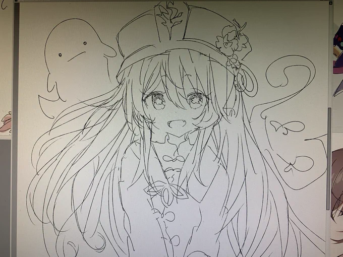 胡桃さん描いて寝る( i _ i ) 
