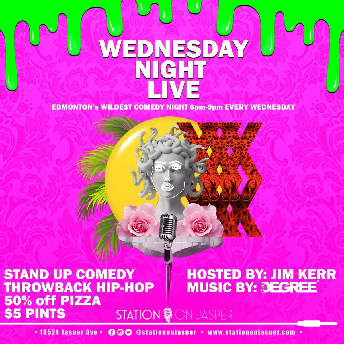 TONIGHT!

Wednesday Night Live is back, bringing you the best in comedy and hiphop EVERY WEDNESDAY! 

Don't miss headlining comedian <a href="/FarisHytiaa/">Faris Hytiaa</a> and musical guest Chris Datti 🔥🔥🔥.

Show is FREE, doors at 5! Show starts at 7. 50% off pizza and $5 pints 😍!