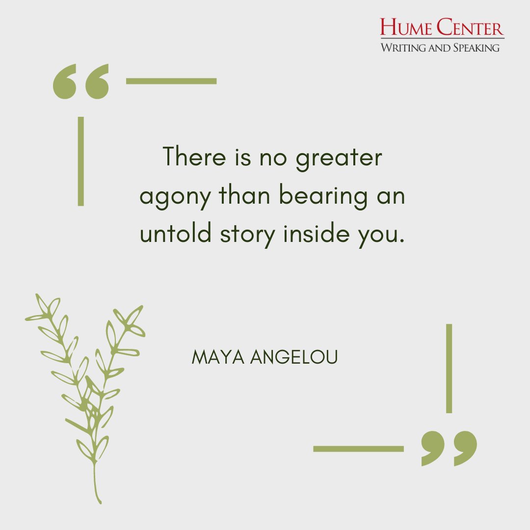 humecenter's tweet photo. April marks National Poetry Month. In preparation, we share with you the following quote from poet, Maya Angelou: There is no greater agony than bearing an untold story inside you. #WednesdayWritingInspo https://t.co/hlx4MOimq1