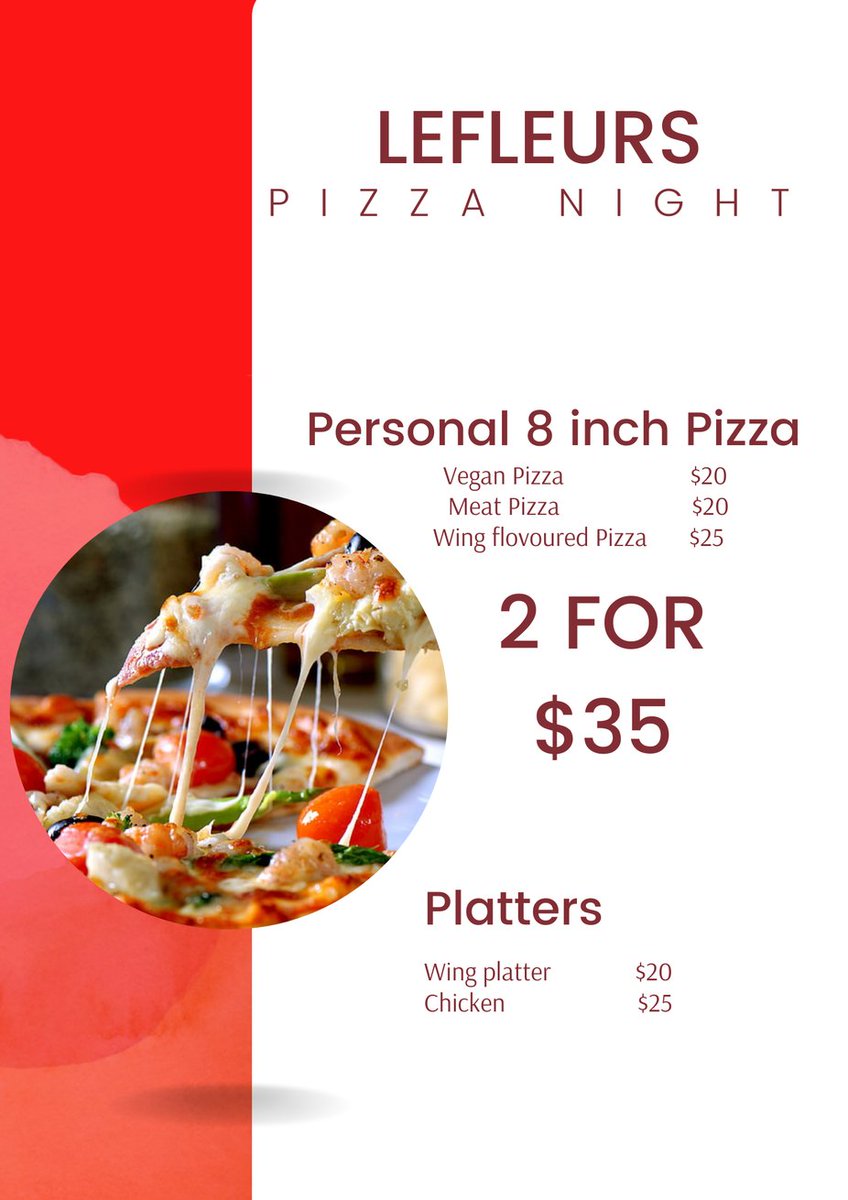 Look out for a pizza special tomorrow