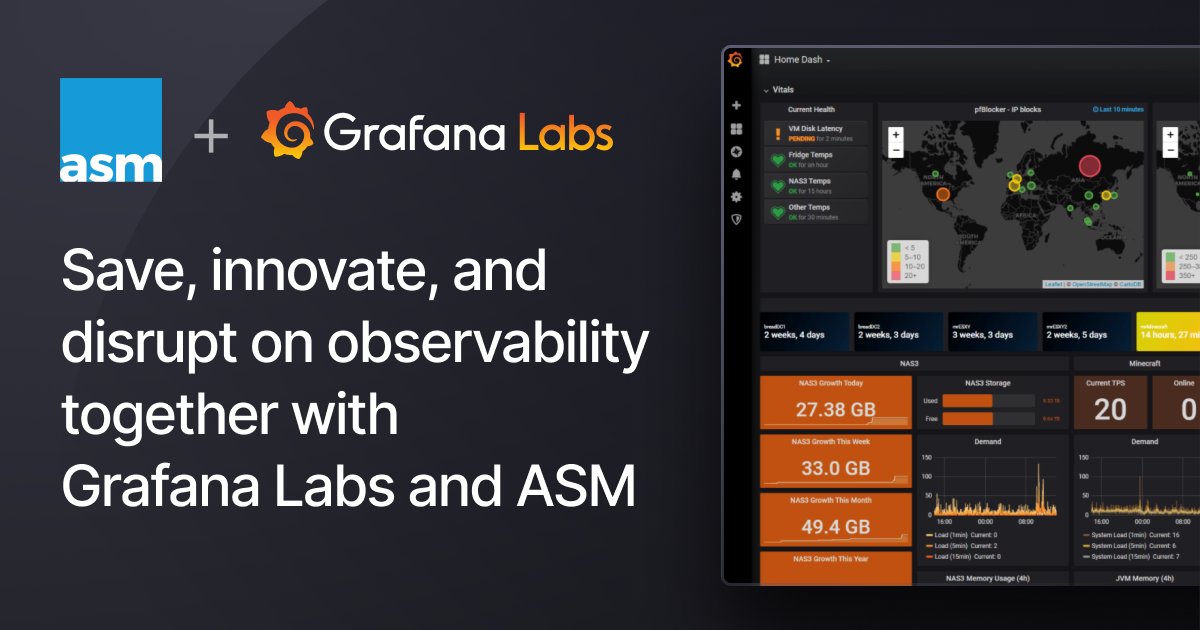 ASMTechnologies's tweet image. If your customers are looking to unify their data, look no further than @Grafana.

#Grafana takes a unique approach to providing a “single-pane-of-glass” by unifying your customers existing data, wherever it lives s.asmtech.com/grafanalabs

#datalogs #datavisualisation #bigdata