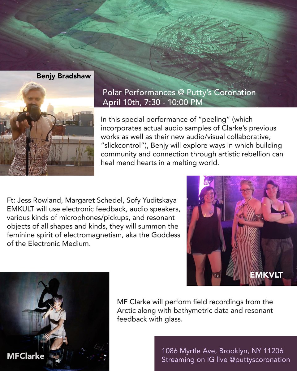 melissa f clarke (@mfcgrp) on Twitter photo performances in the gallery next Sunday, April 10th. Also live streaming. Cc: <a href="/benjybradshaw_/">Benjy Bradshaw 🎤🎶</a> & <a href="/arts_codes/">Arts.Codes</a> (Meg Schedel) performances in the gallery next Sunday, April 10th. Also live streaming. Cc: <a href="/benjybradshaw_/">Benjy Bradshaw 🎤🎶</a> & <a href="/arts_codes/">Arts.Codes</a> (Meg Schedel)