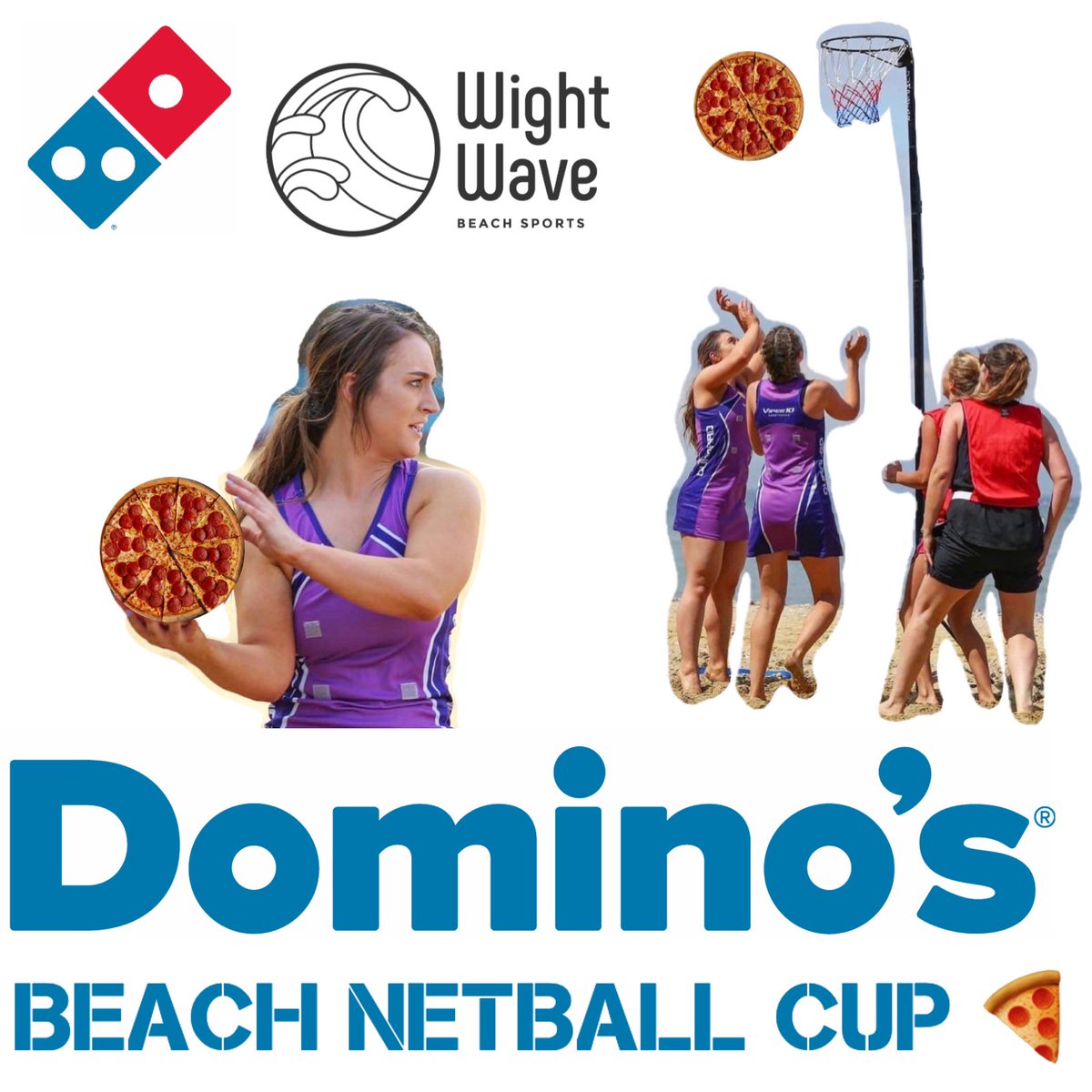 EliteBeachSport's tweet photo. Get your team on the sand this summer, on Saturday July 30th at Wight Wave Beach Fest we’re excited to be hosting for the second year running the Dominos Beach Netball Cup 🏆🍕🏐🏖🤝

#dominos #beachnetball #wightwave #beachsports #netball #isleofwight @Dominos_UK https://t.co/z6cPqvfOmb
