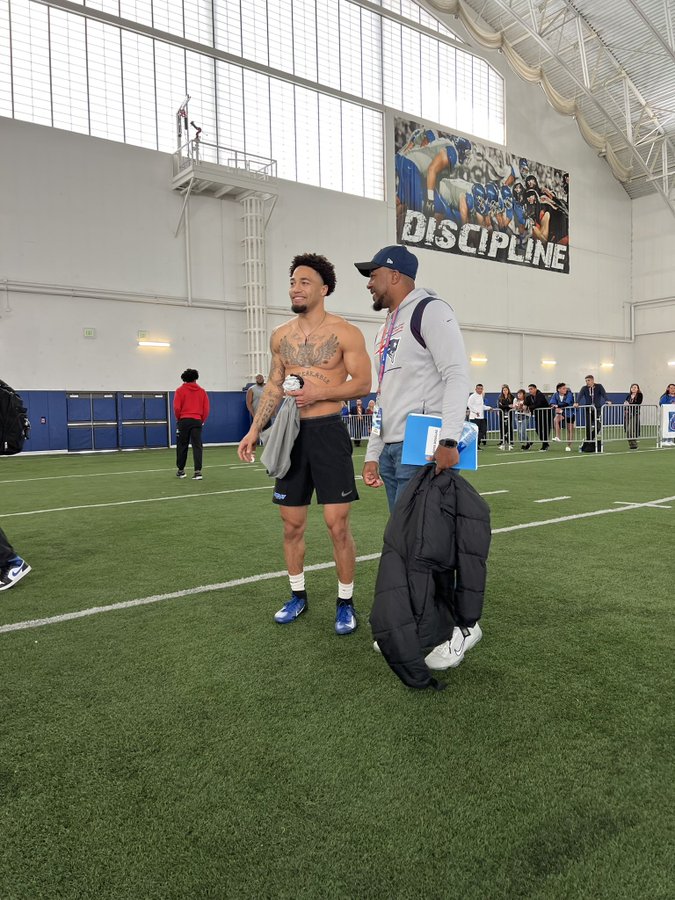 Jags 1 of 2 teams to send WRs coaches to Boise State's pro day as Khalil  Shakir worked out