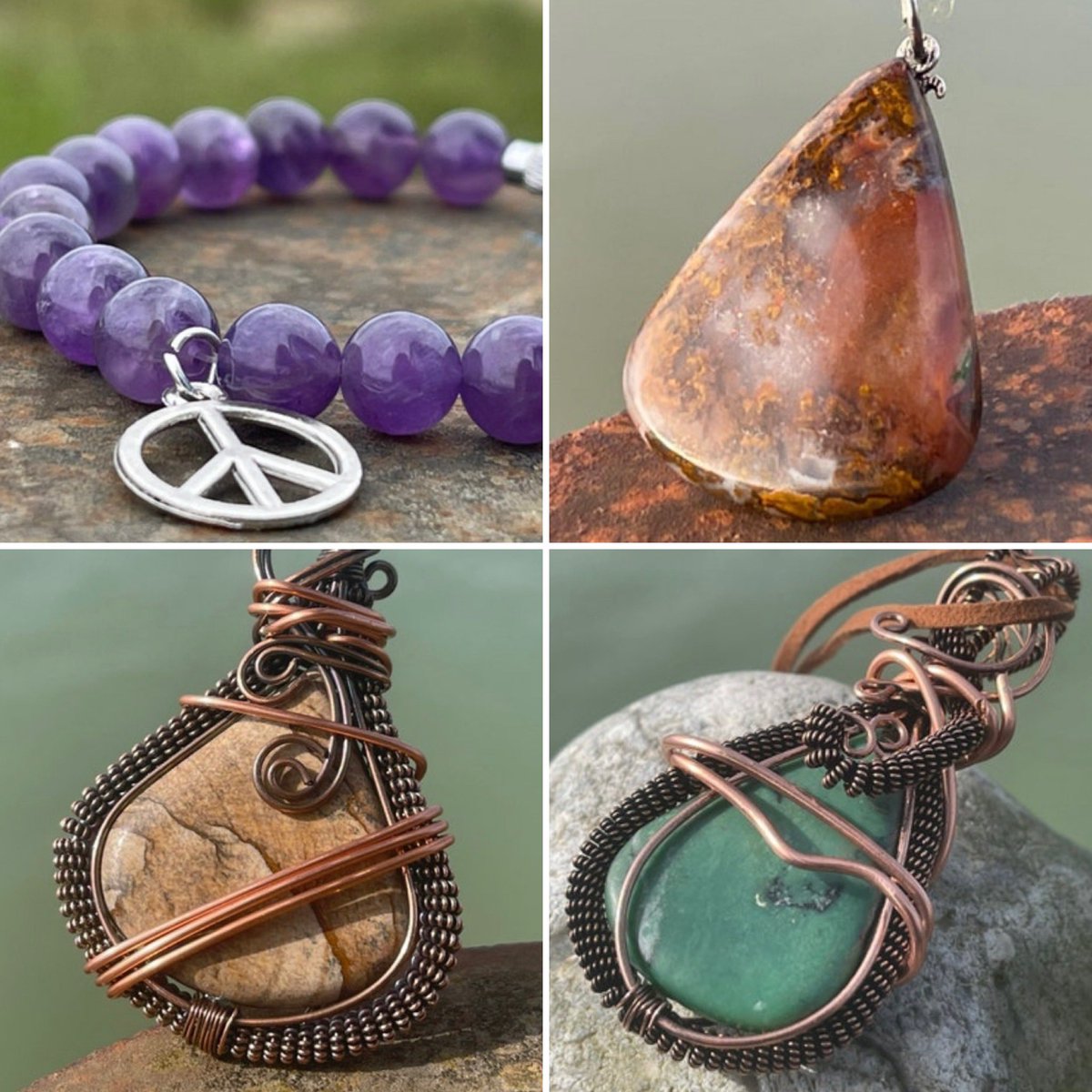 It’s #HandmadeHour and I am delighted to showcase some of my gemstone jewellery - amethyst, agate, jasper, chrysoprase (all below), moonstone, larimar, labradorite, opal and more. To see all please go to etsy.com/uk/shop/EcoOct… Lynda x #MHHSBD #womaninbizhour #inbizhour