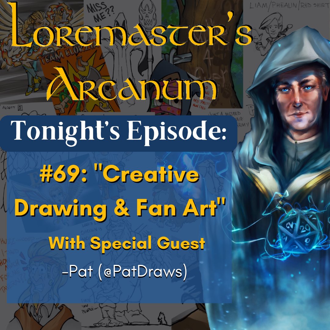 Tonight, we’ll be joined by <a href="/_patdraws/">_PatDraws</a>  who’ll be talking about how he makes his incredible fan art &amp; he’ll be teaching us some skills during the discussion! Grab a pencil &amp; paper or your digital drawing devices of choice &amp; join us tonight on twitch.tv/BlueBoxRPG at 5:45 p CT!