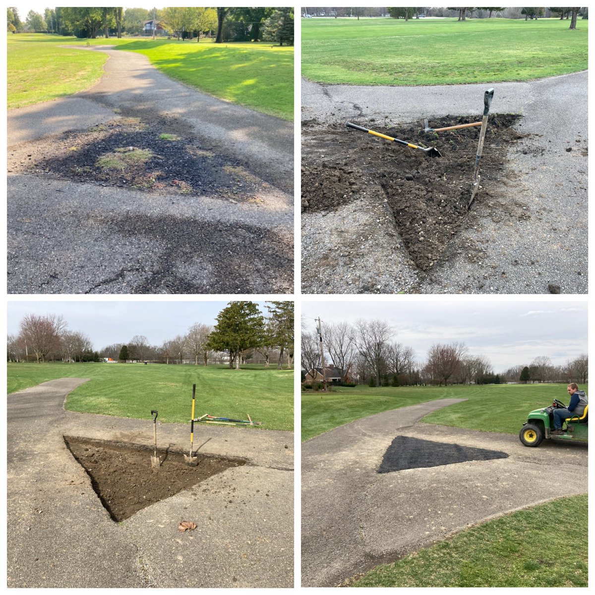 NErvTurf's tweet photo. We weeded the bed at #2 tee for the last time today ๐ค #coldpatch https://t.co/L7XKFIVVgR