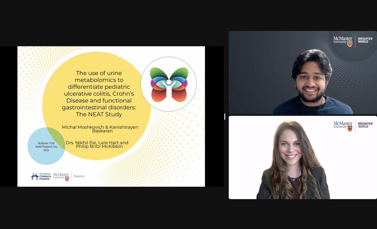 Michal_Moshkovi's tweet photo. 1st study of its kind using #urinemetabolomics to diagnose paediatric Crohn’s &amp; ulcerative colitis! Instant results ensure Day 1 treatment is optimal for every child. Thanks #CHRD2022!
#McMasterPediatrics #childhealth @KanishBaskaran1 @paiPad @laramhart @britzgroup @mch_childrens https://t.co/WAoU9vtW3v