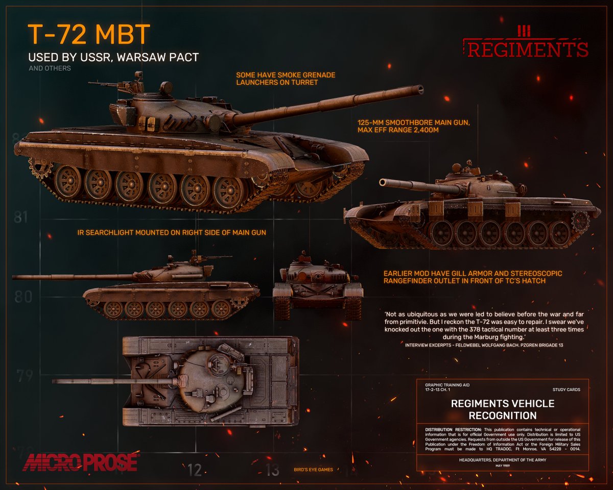 RegimentsRTS's tweet image. While a variety of disruptions delay the full-scale dev-updates, let's take a look at this interpretation of the classical US Vehicle Recognition Cards, rendered with Regiments visuals and models.
#indiedevhour #wishlistwednesday #microprose #pcgaming #gamedev #madewithunity