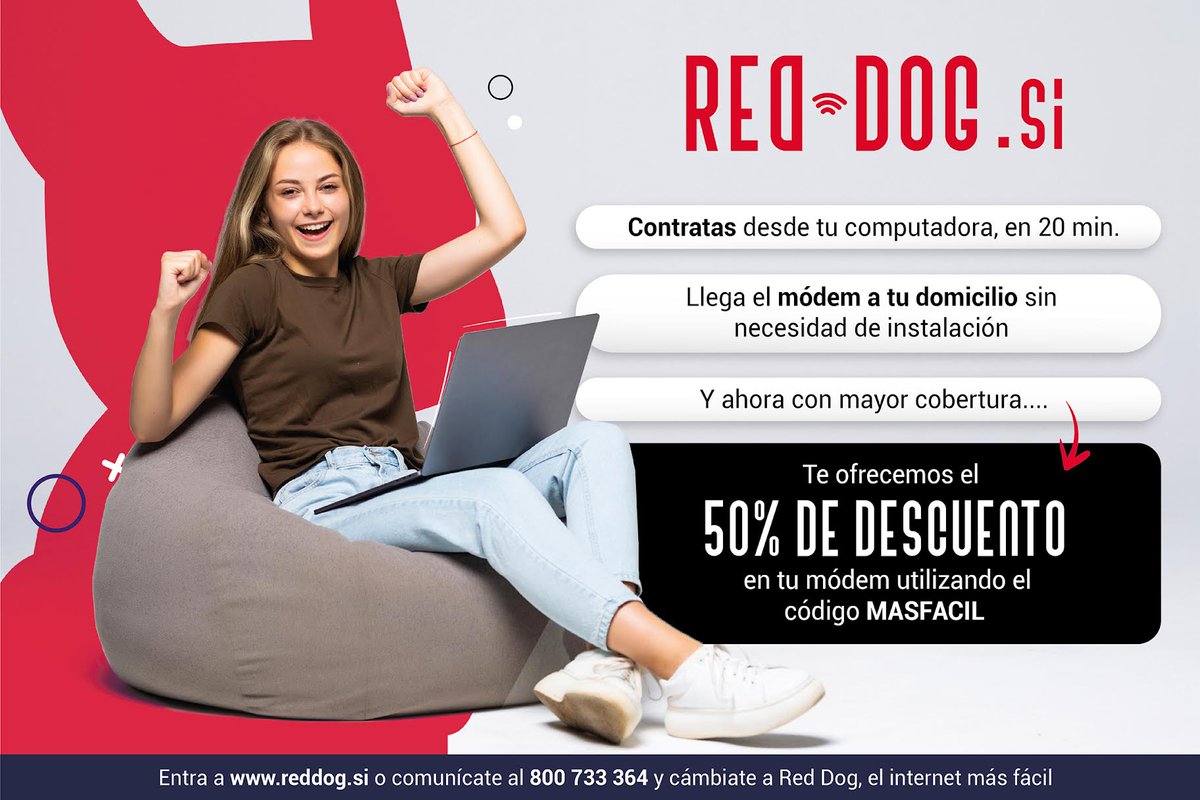 RedDogMx1's tweet photo. 🐕Últimos días para aprovechar nuestra promoción del mes! No esperes más y sé parte de la jauría de #ElInternetMásFácil 🔴 https://t.co/7HDDgTpyAM