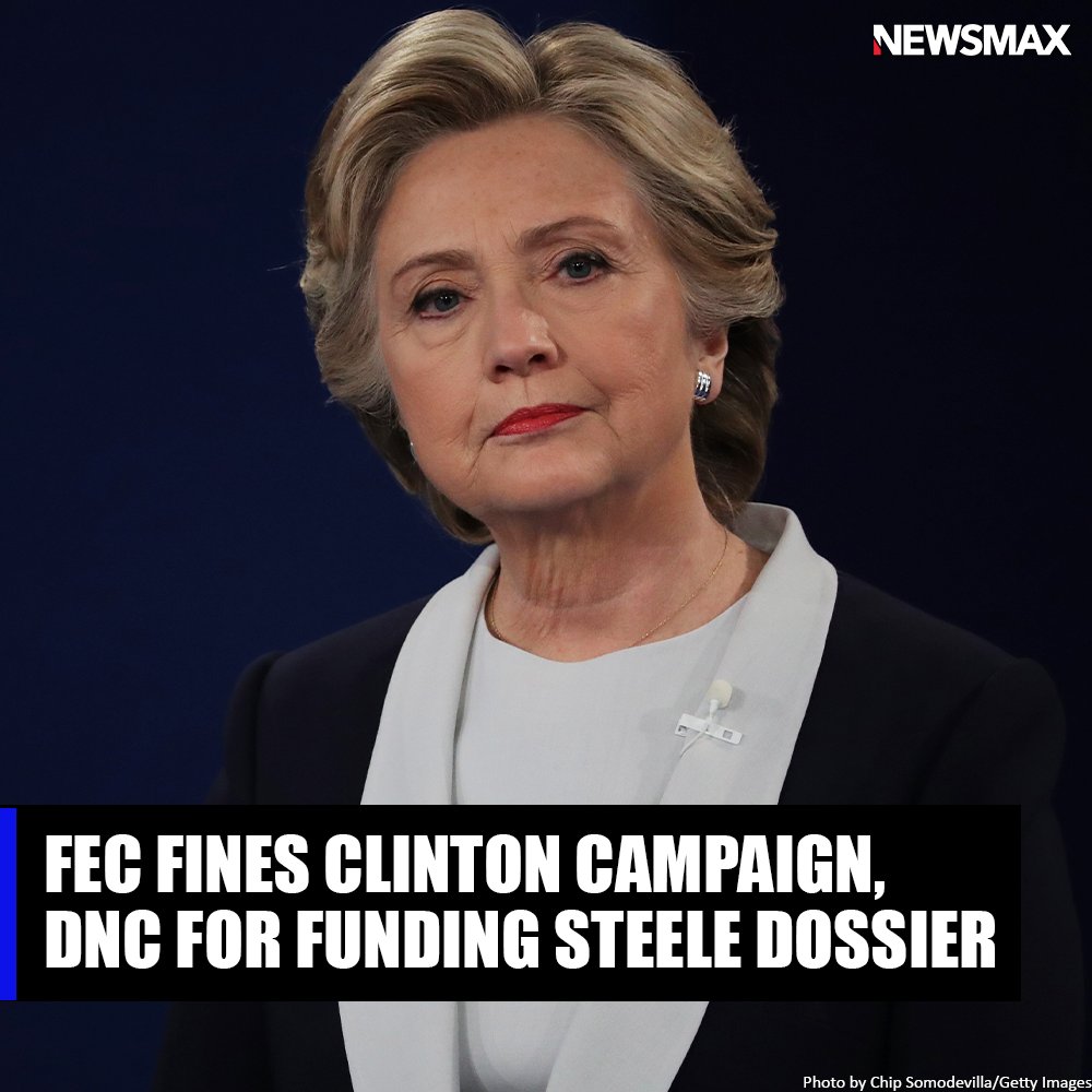 JUST IN: The Federal Election Commission has fined Hillary Clinton's 2016 presidential campaign and the DNC for lying about funding a discredited dossier, which attempted to smear then-candidate Donald Trump, the Washington Examiner reported. bit.ly/3LvIyyK