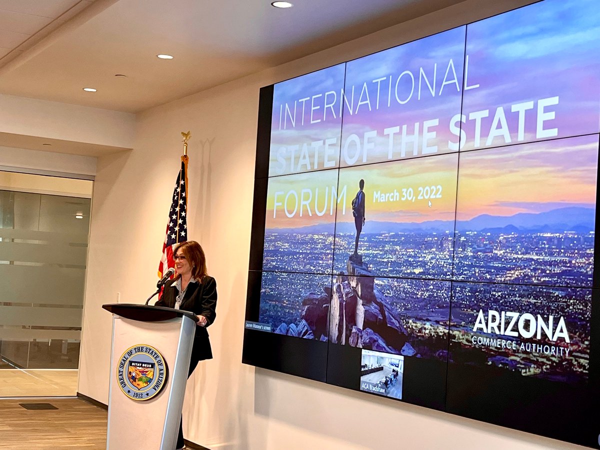 azcommerce's tweet photo. We were excited to host distinguished international guests representing nearly a dozen countries to highlight AZ's trade strengths & partnerships! We look forward to Governor @DougDucey's address today at the 17th Annual International State of the State hosted by @PCFRarizona. https://t.co/hldSbyWax1