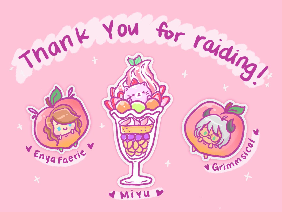 WahaPeachii's tweet photo. SOOO THANKFUL for everyone who tuned into my stream it made my night! Thank you all for the follows, bits and subs!!😭❤️
@EnyaFaerie @__miyumao @WhimOfGrimm thank you again to the raiders!! Your communities are beyond kind and generous!! here is a little drawing as a thank you🥰 https://t.co/oeJjzC9r8Z