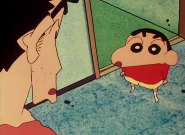 aalong64's tweet photo. Crayon Shin-Chan developed a unique filmmaking style to solve the issue of framing adults with tiny children in the same shot: lots of extreme high and low angles, and pushing characters way into the foreground or distance. https://t.co/NMdNsBydvE