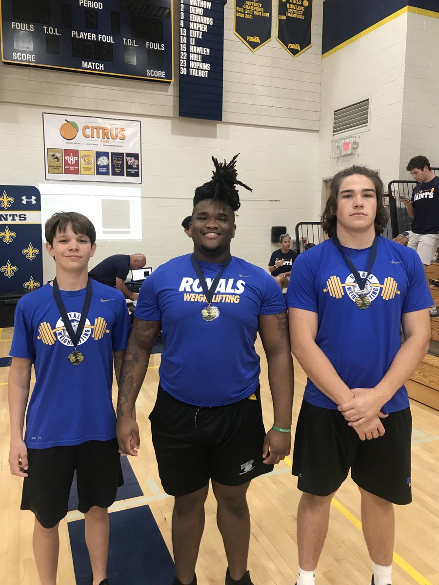 Jack Millar, Tyrese Coleman and Noah Nixon earn first place metals @ the district weightlifting meet in the snatch!! Way to go Royals!! ⁦<a href="/TFA_Athletics/">TFA Athletics 🦁</a>⁩