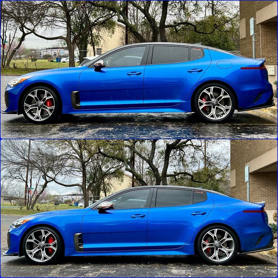 SoulSpeed's tweet photo. We install lowering springs on this Kia Stinger and aligned it to factory specs. #alignment #kiastinger #lowered #bestalignmentsinatx #soulspeed #soulspeedperformance #atx https://t.co/IgfL7bjA3g
