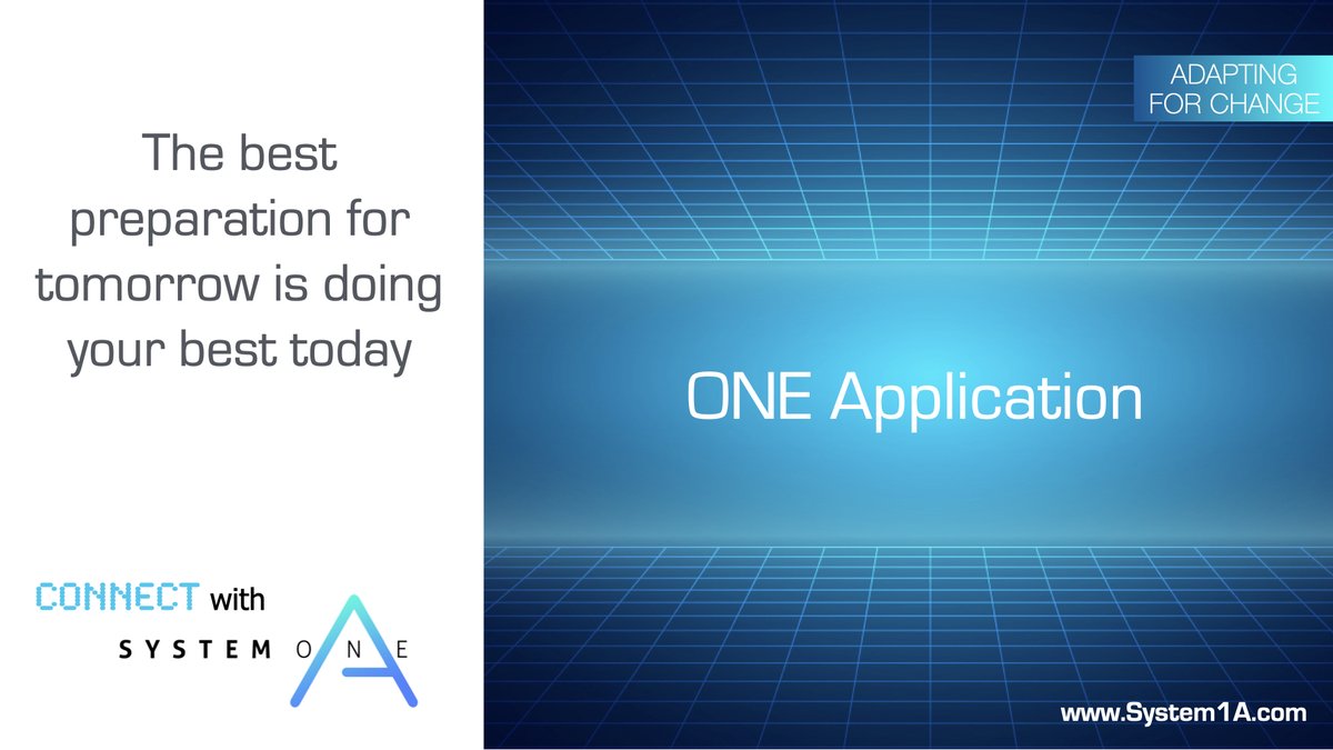 System_1A's tweet image. The best preparation for tomorrow is doing your best today #b2b #businessintelligence #oneapplication #DataAnalytics #transparency