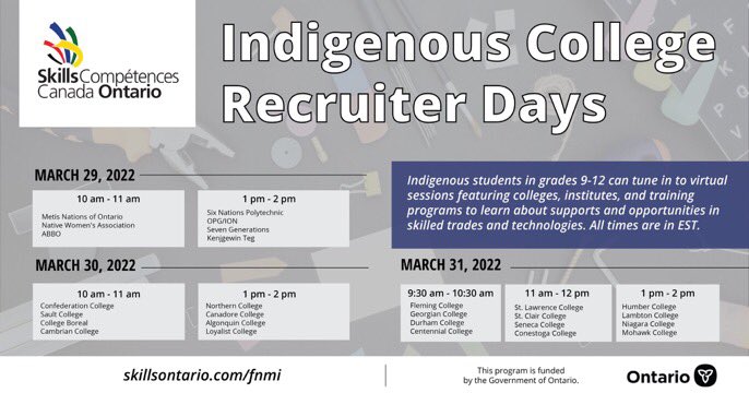 SCIndigenous's tweet photo. I really enjoyed being @SaultCollege presenter at this mornings @skillsontario info session for Indigenous College Recruiter Days program!  Learn more about Sault College via Spring Open House. Saturday, April 9th. More Info: https://t.co/N4zwNTxYWA @CollegesOntario https://t.co/uBsNtRTaeU