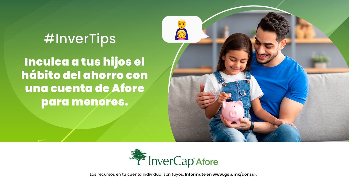 Afore_InverCap's tweet photo. #InverTips
Las enseñanzas de hoy, ¡pueden resultar en un gran futuro, mañana!
Con InverCap puedes crear una cuenta de Afore para Menores y enseñar a tus pequeños la importancia de ahorrar mientras trabajamos juntos para asegurar su futuro.
¡Nosotros te asesoramos! https://t.co/bNF8taxvut
