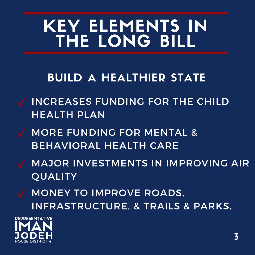 ImanforColorado's tweet photo. Today, we are hearing the #LongBill in the House. It's arguably the most important action we take in the #coleg as it funds our state & is a statement of our values & priorities. Here's a breakdown on how we'll #MoveCOForward & how the Long Bill comes to be. 1/ #copolitics https://t.co/L4LNNIxYz6