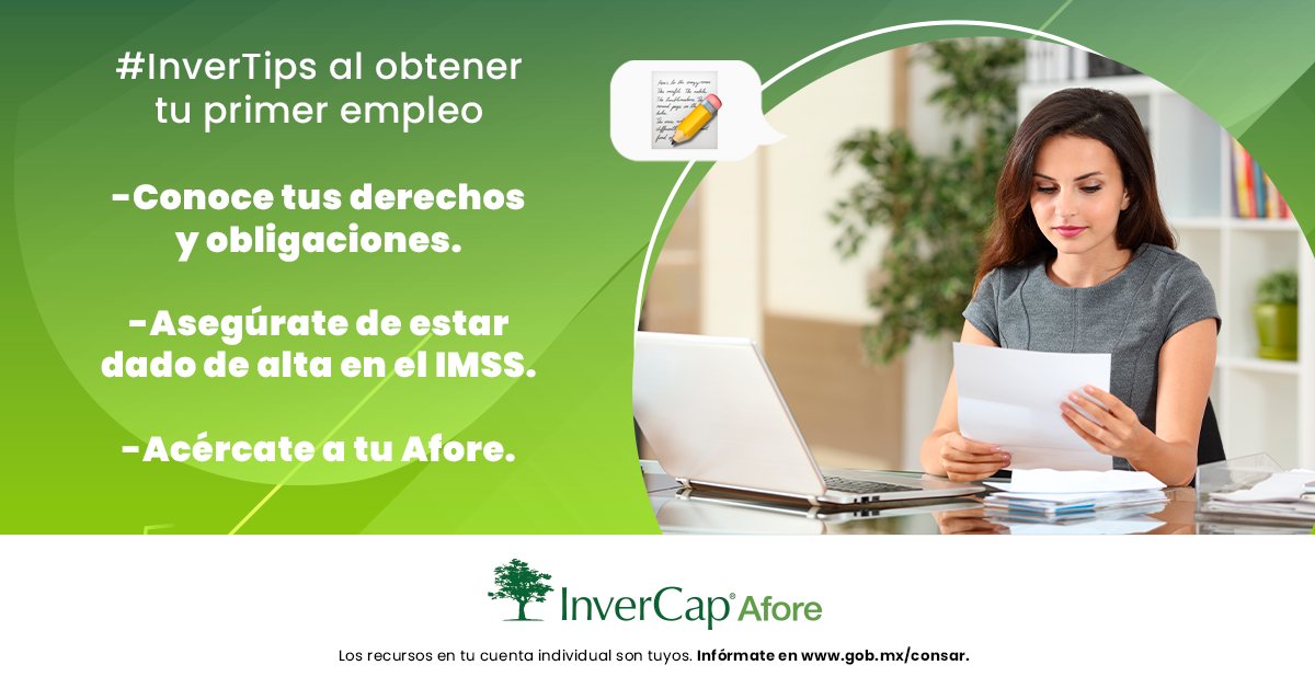 Afore_InverCap's tweet photo. #InverTips
Nunca es demasiado temprano para pensar en tu futuro.⏰
Al obtener tu primer empleo acércate a InverCap y comencemos a trazar tu plan de ahorro, ¡déjanos asesorarte! 🙌
#InverCap #Afore #AhorroVoluntario https://t.co/XdGitPoeDh