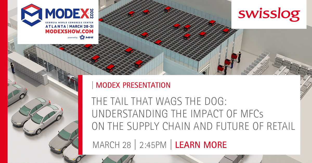 modernmhmag's tweet photo. Join Swisslog at MODEX for their educational session, “The Tail that Wags the Dog: Understanding the Impact of MFCs on the Supply Chain and the Future of Retail.”

#MODEXShow - Booth B7661

#SupplyChain #Retail #Software 
https://t.co/839JvKi2Wl https://t.co/g1SY049Q5Z