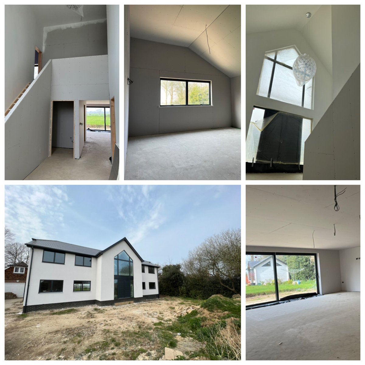 Wallsandceiling's tweet photo. Some pictures of a new build we have just completed in East Sussex. Insulated, tacked and rendered, looks lovely now the scaffold is down 👌 https://t.co/mNcicG1xX2